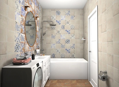 Дизайн-проект ванной комнаты - керамогранит Mainzu Land Anthology