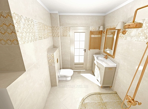 Дизайн-проект ванной комнаты - плитка Ibero Selecta