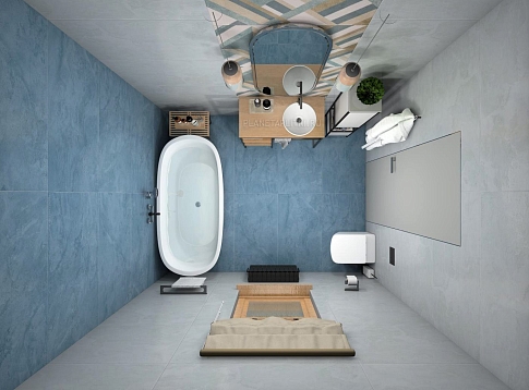  Дизайн-проект ванной комнаты - керамогранит Pamesa Fiume