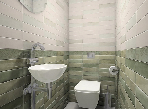 Дизайн-проект ванной комнаты - плитка Cifre Omnia